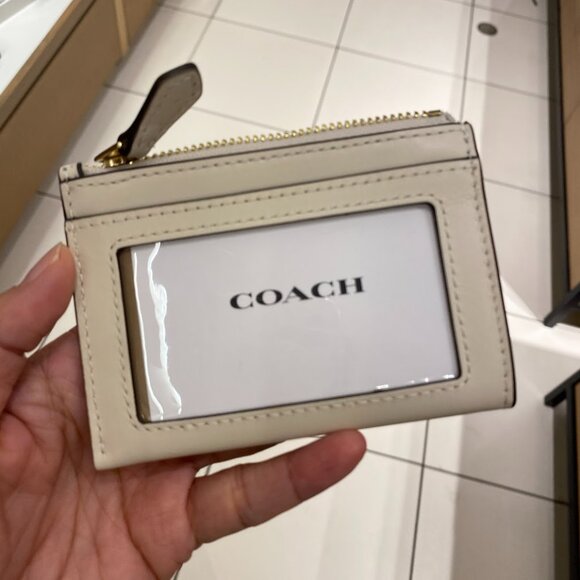 Coach Mini Skinny Id Case With Star Print CW876 Chalk - Picture 3 of 15
